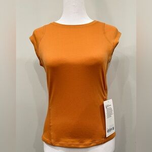 Lululemon Athletica Orange Cap Sleeve Hiking Tank Shirt size 4, NWT
